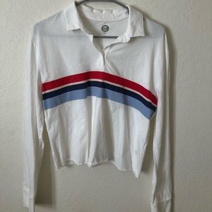 SO collared striped long sleeve tee